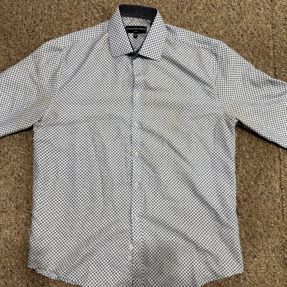 Society of Threads white blue dot shirt 16-16.5 / 34 35